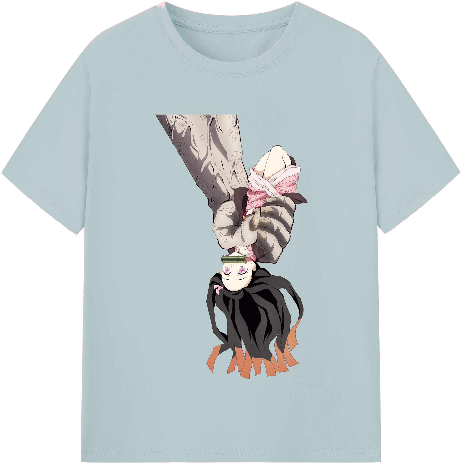 （画像用） 鬼滅の刃（きめつのやいば）竈門 禰󠄀豆子／かまど ねずこ Kamado Nezuko 綿100％半袖Tシャツ（フロントプリント）